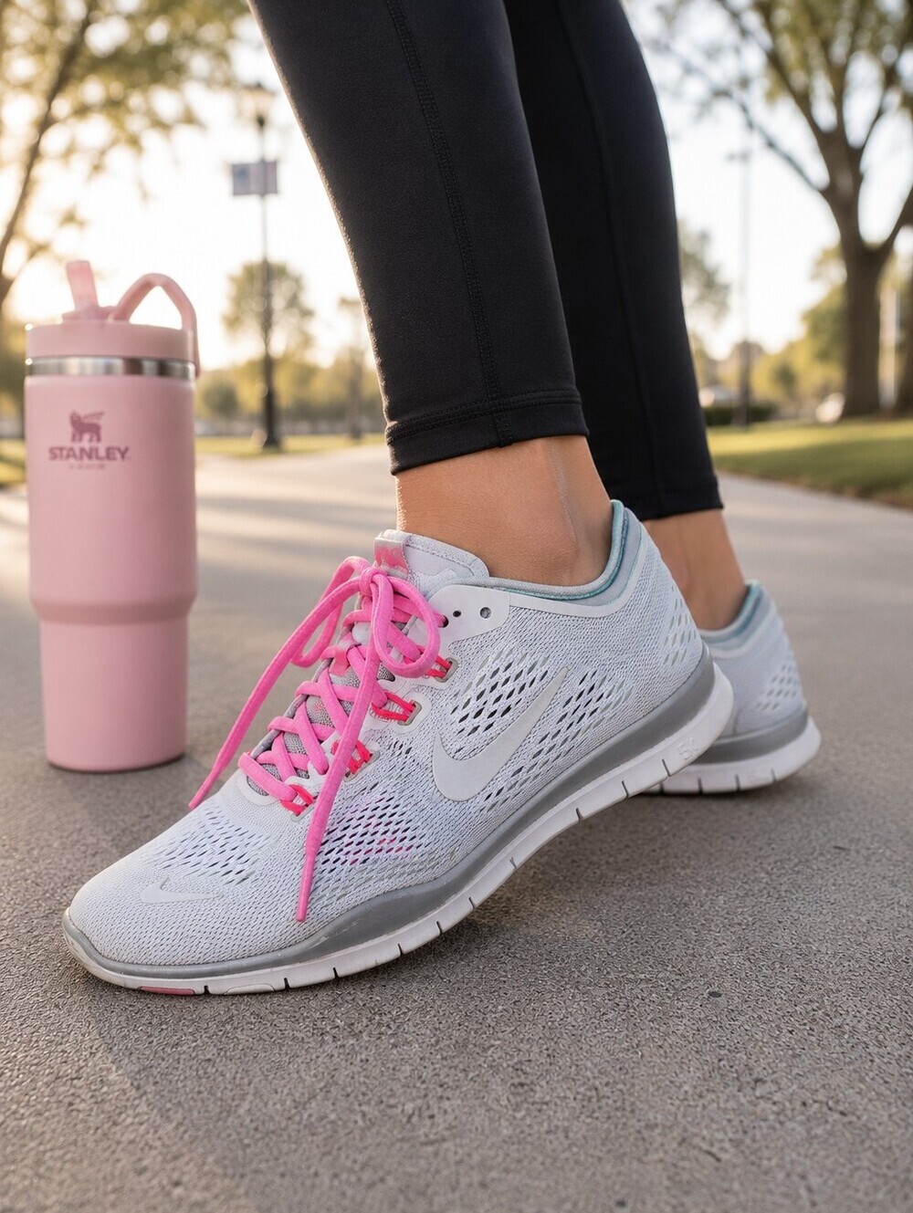 Nike Free 5.0 Running Shoes Gray Pink Women's Size 8